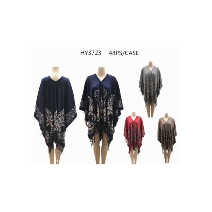 227677.jpg Woman's Printed Ponchos Assorted Colors