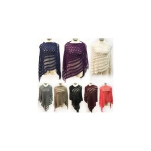 Knitted Multi Pattern Ponchos *assorted Colors & One Size Fits Most