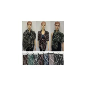 Wavy Line Vector Pashmina With Fringe