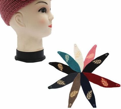 Women's Knit Headband With Leaf Detail