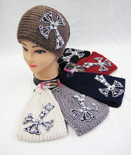Women's Cross Studded Ear Band