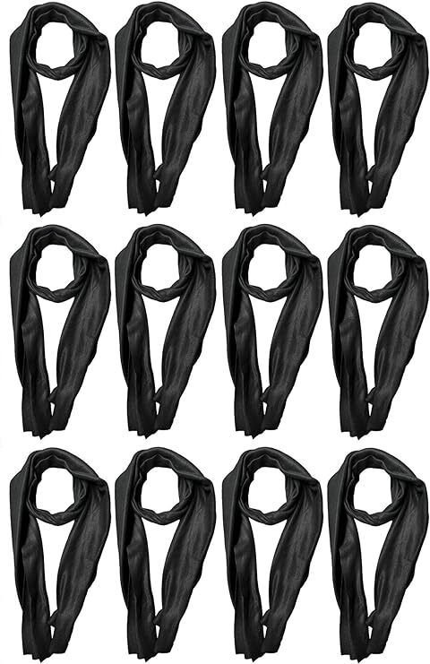 Yacht & Smith Black Fleece Scarfs - 60"x12" Inches