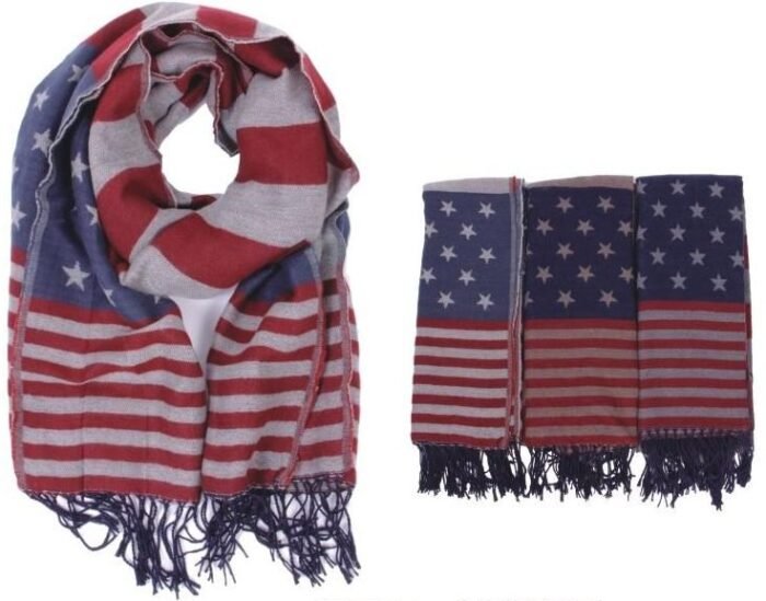 418943.jpg Women's American Flag Printed Scarf