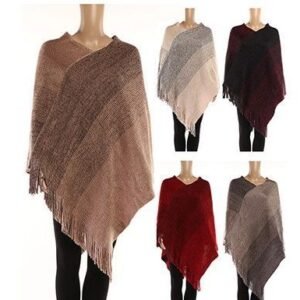 421853.jpg Women's Polyester Winter Warm Cape Textured With Fringes