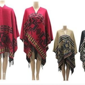 421884.jpg Poncho Capes Pashmina Cardigan Pullover Blanket Shawls With Fringes Assorted Color