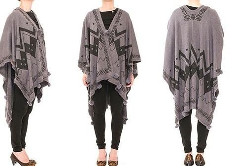 Women Poncho Shawl Cardigan Open Front Elegant Cape Wrap