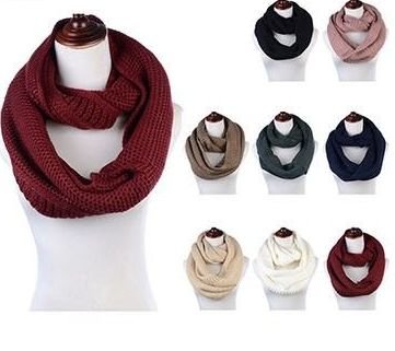 Women's Acrylic Winter Scarf Crochet Knit Tube Scarf Assorted Color
