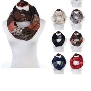Women's Acrylic Winter Scarf With Pattern Tube Scarf Assorted Color