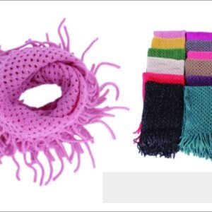 Women's Fringe Infinity Scarf Knitted