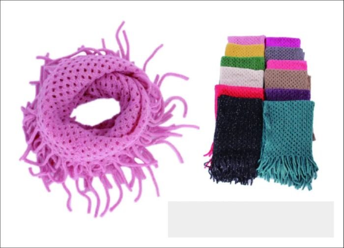 422069.jpg Women's Fringe Infinity Scarf Knitted