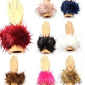 Faux Fox Fur Hair Soft Wrist Band Ring Cuff Warmer