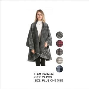 425440.jpg Women's Stylish Plaid Double Layer Cape Poncho