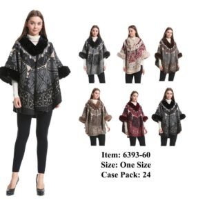 425452.jpg Women Stylish Poncho With Fur
