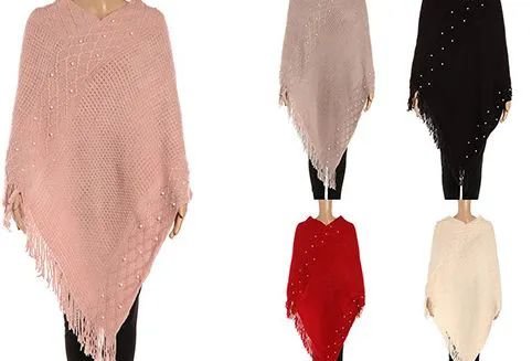 449389.jpg Women's Luxurious Large Thick Solid Color Pashmina Wrap With Pearls