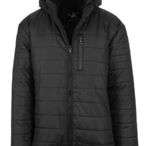 Men's Hooded Puffer Jacket, Assorted Sizes S-Xxl Black