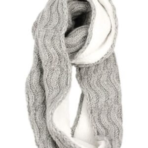 Wool Blend Cable Knit Infinity Scarf W/sherpa Lining Assorted