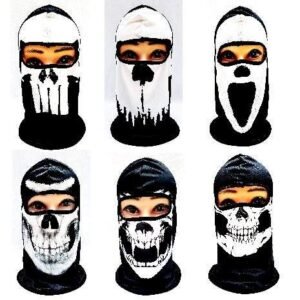 Black And White Skull Print Ninja Face Mask