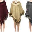 454015.jpg Solid Color Faux Fur Ponchos Assorted