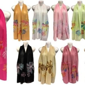 Silk Scarves With Large Flower