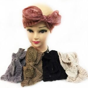 Knitted Headbands With Bendable Bow Assorted