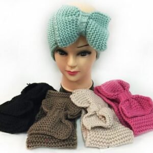 Knitted Large Bow Solid Color Headbands Assorted