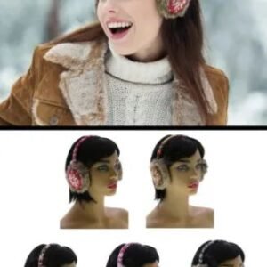 Faux Fur Lined Earmuffs With Snowflake Design