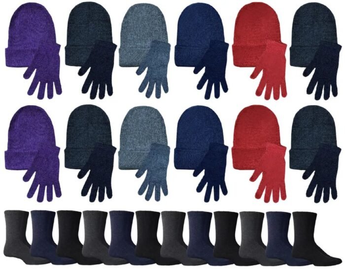 Yacht & Smith Men's Warm Winter Sets Hat, Gloves And Thermal Socks