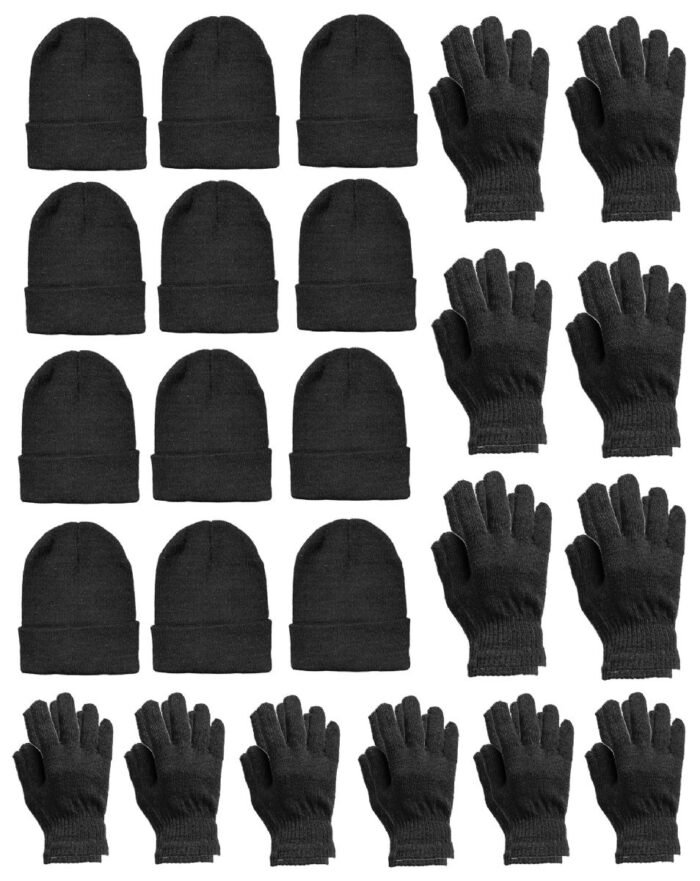 522254i_18219354.jpg Yacht & Smith Unisex Warm Winter Hats & Glove Set - 2 Piece