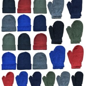 540706.jpg Yacht & Smith Kid's Assorted Colored Winter Beanies & Mittens Set