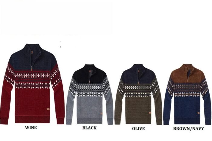 Men's Acrelyc Sweaters With Fleece Lining