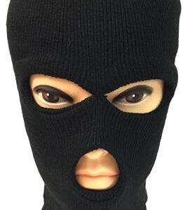 Unisex Black Ski Hat/mask One Size Fits All