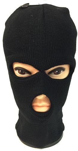 Unisex Black Ski Hat/mask One Size Fits All