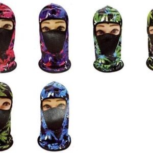 Ninja Face Mask Colorful Marijuana Mesh At Front