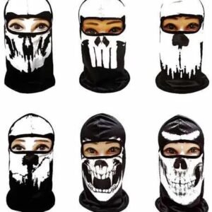 Black & White Ghost/skull Print Ninja Face Mask