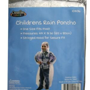 Poncho Disposable Hood Strings Childrens