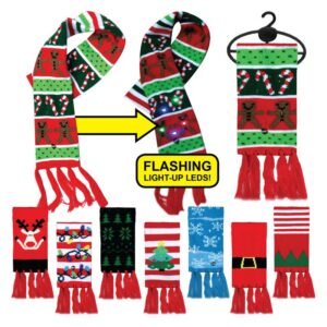 8 Style Led Kids Christmas Scarves