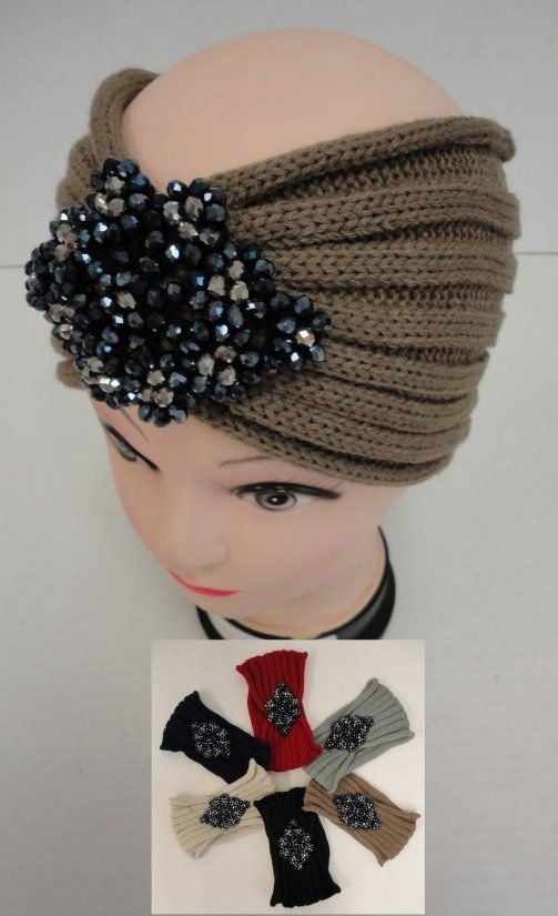 Hand Knitted Ear Band [lg Jewel] Loop