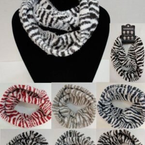 Knitted Infinity Scarf [zebra Print]