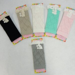 Knitted Boot Cuffs Pastel [antique Lace/2 Buttons]