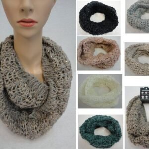 Knitted Infinity Scarf [metallic & Sequin Accent]