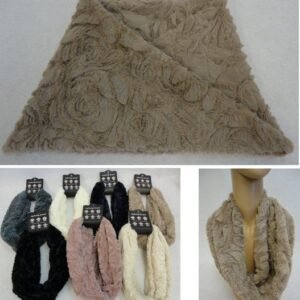 Plush Infinity Scarf [rose Pattern]