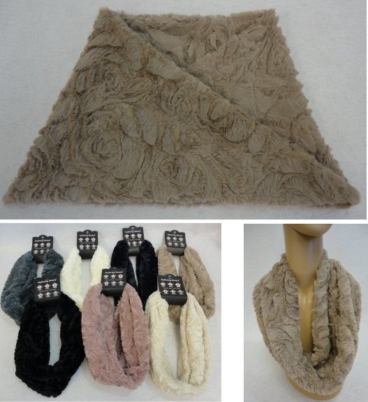 Plush Infinity Scarf [rose Pattern]