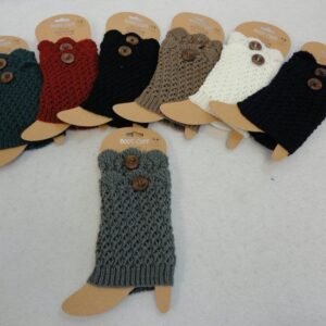 Knitted Boot Cuffs [scalloped Top With Button]