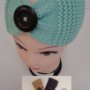 Hand Knitted Ear Band [lg Button] Loop