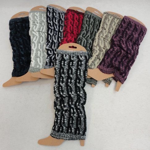 Knitted Leg Warmer [variegated Cable Knit]