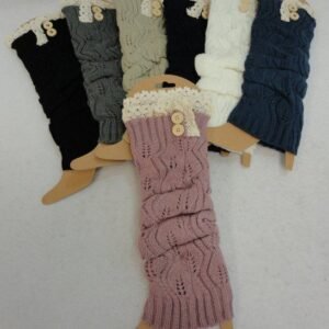 Knitted Leg Warmers [antique Lace/2 Buttons]