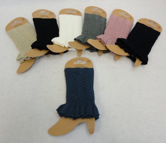 Knitted Boot Cuff W Ruffle [braided Knit]