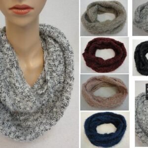 Knitted Infinity Scarf [woven Knit With Shag]