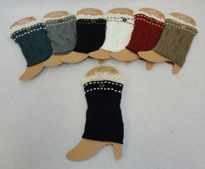 Knitted Boot Cuffs [antique Lace/1 Button]