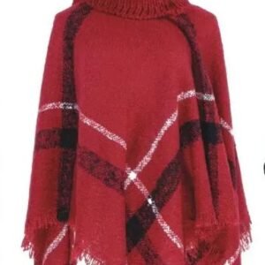 Ladie's Winter High Neck Knitted Poncho